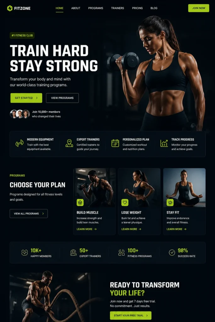 fitness website by localranky recreate your website