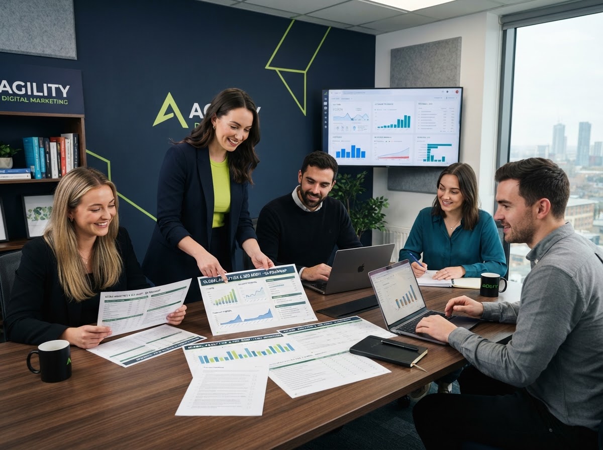Complete SEO audit - marketing team reviewing technical, content, local, and authority audit roadmap