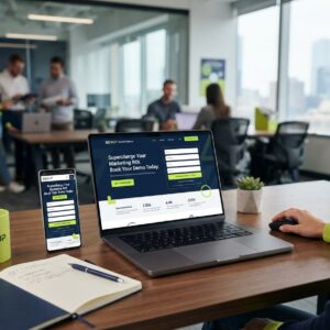 Conversion landing page design — landing page with signup form and call to action