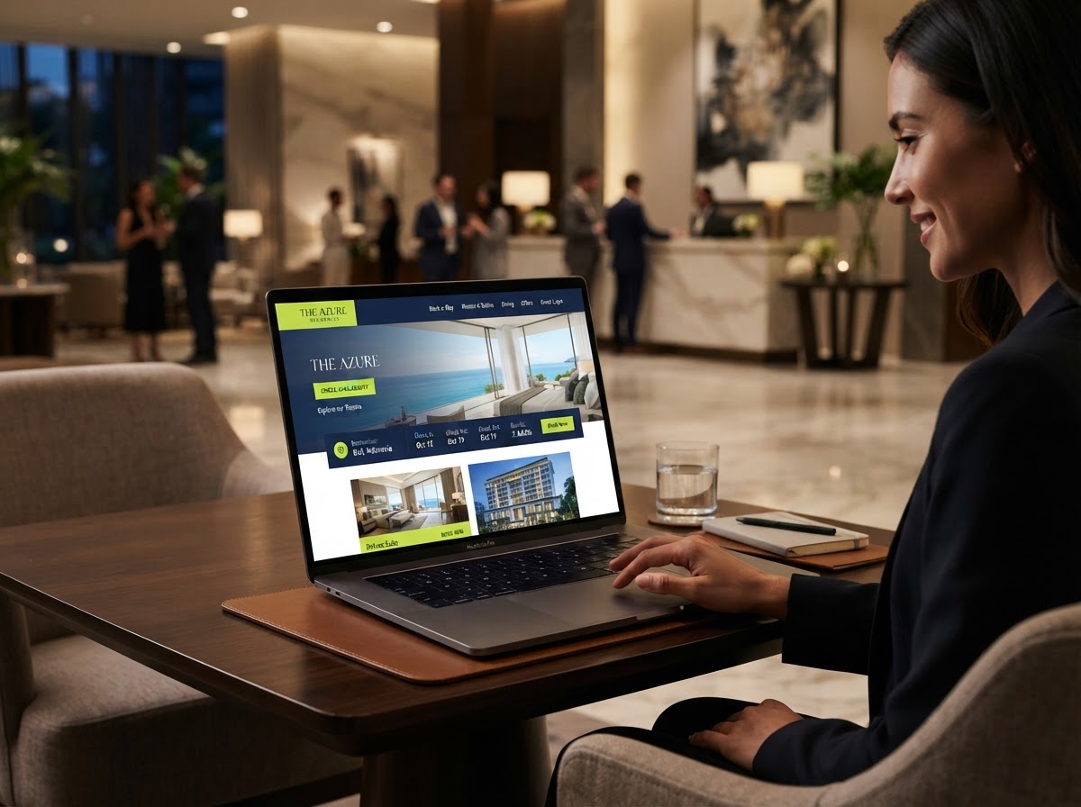 Hotel and hospitality website design - booking flow and destination search