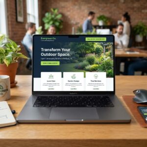 Local business website design — small business website mockup with storefront
