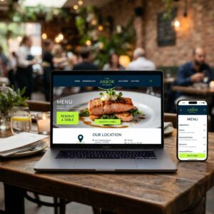 Restaurant website design — restaurant website mockup with menu and reservations